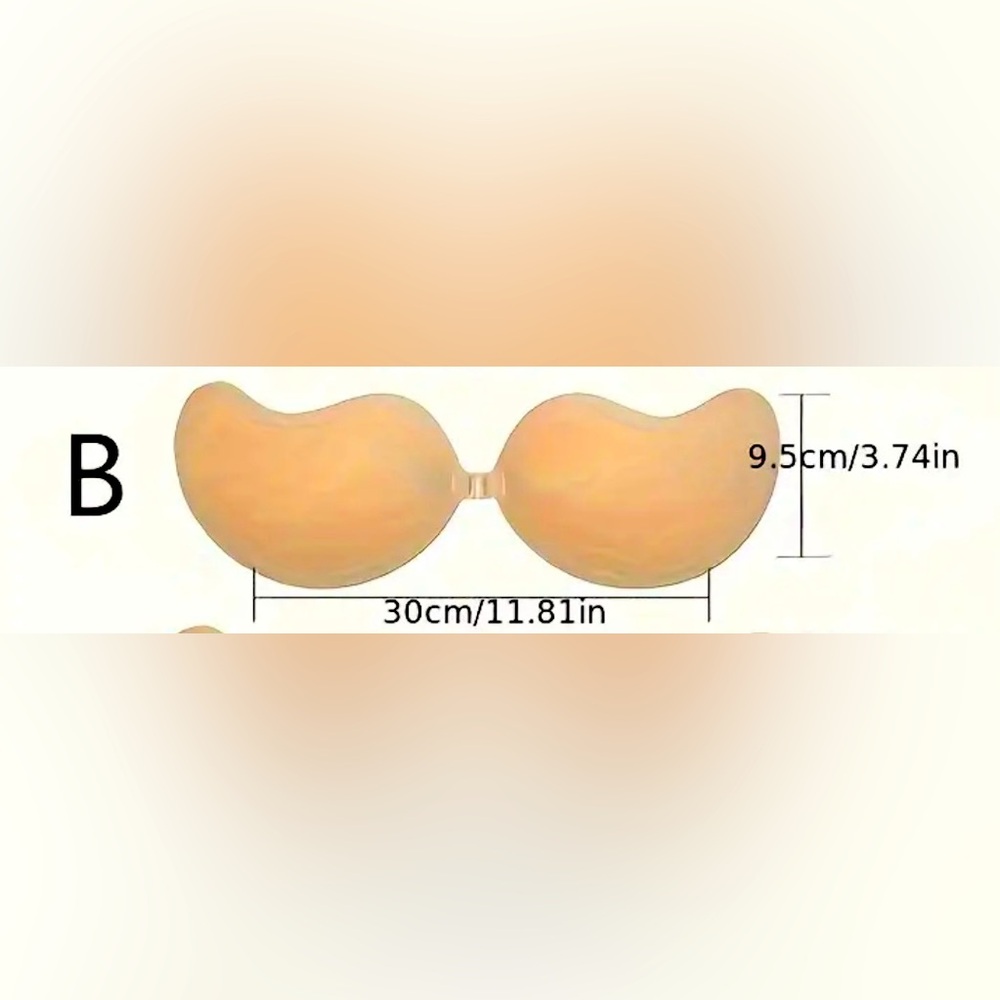 Strapless Backless Bra Sz B Cup Invisible Push Up Bra Reusable Adhesive Bra Nude